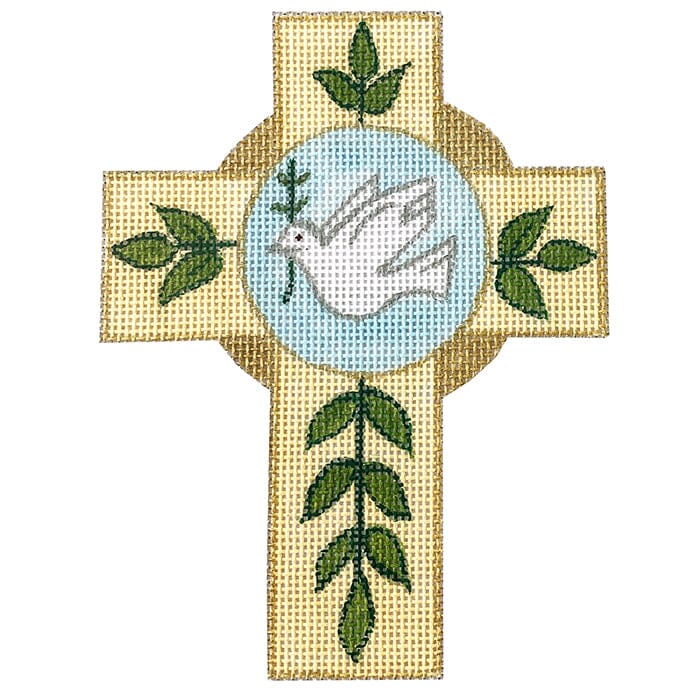 Cross with Dove with SG Painted Canvas Patricia Sone  - 1