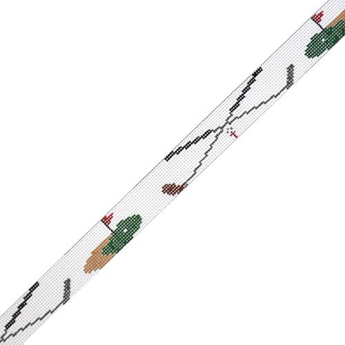 Crossed Golf Clubs & Greens Belt on 18 Painted Canvas The Meredith Collection  - 1