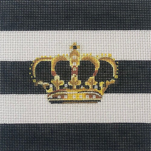 Crown on Black & White Stripes Painted Canvas Colors of Praise 
