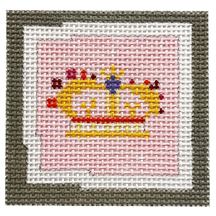 Crown with Amethyst Small Square Painted Canvas Pippin  - 1