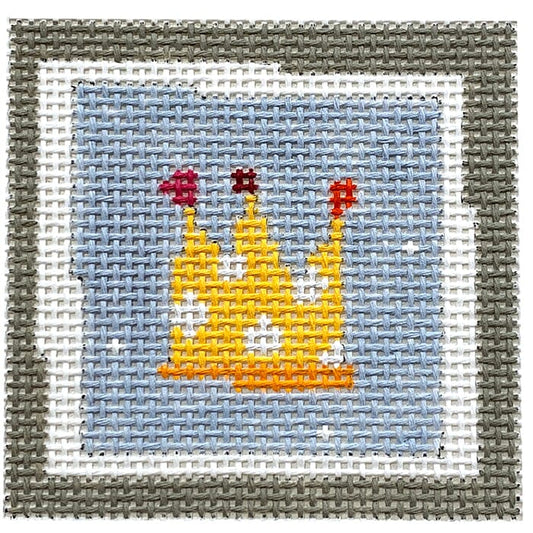 Crown with Dots Small Square Painted Canvas Pippin 