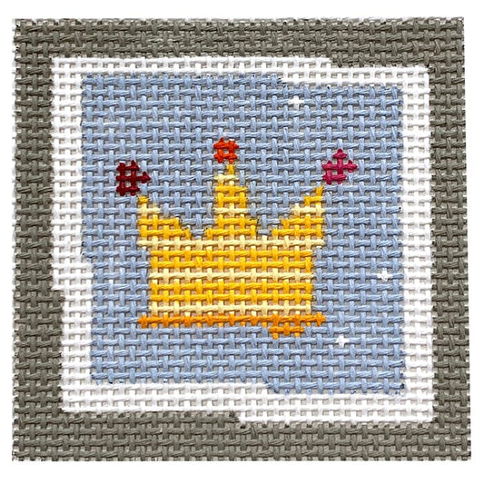 Crown with Stripes Small Square Painted Canvas Pippin 