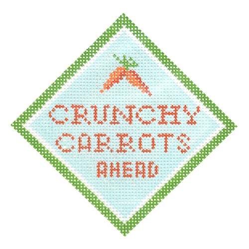 Crunchy Carrots Ahead Ornament Painted Canvas Kimberly Ann Needlepoint  - 1