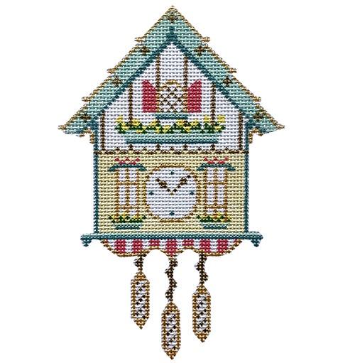 Cuckoo Clock Painted Canvas The Plum Stitchery 