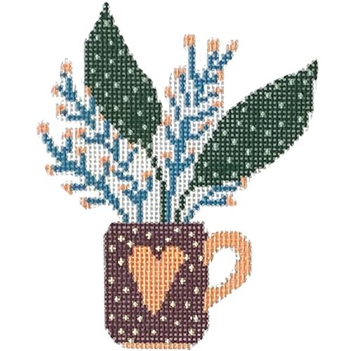 Cup of Love Plant Painted Canvas Hello Tess  - 1