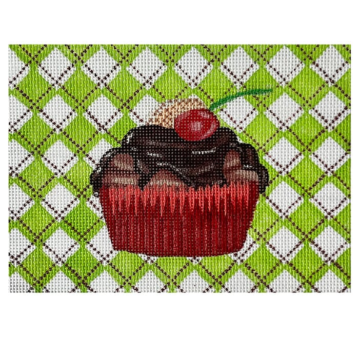 Cupcake #1 Painted Canvas Walker's Needlepoint  - 1