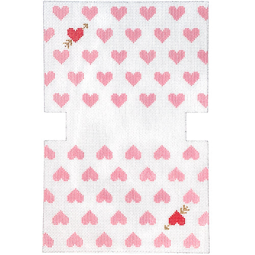 Cupid's Heart Clutch Painted Canvas Kimberly Ann Needlepoint 
