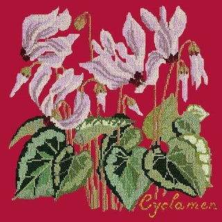Cyclamen Needlepoint Kit Kits Elizabeth Bradley Design Bright Red 
