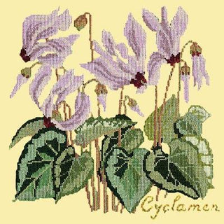 Cyclamen Needlepoint Kit Kits Elizabeth Bradley Design Butter Yellow 
