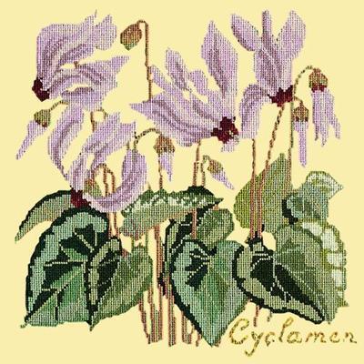 Cyclamen Needlepoint Kit Kits Elizabeth Bradley Design Butter Yellow 
