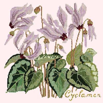 Cyclamen Needlepoint Kit Kits Elizabeth Bradley Design Cream 