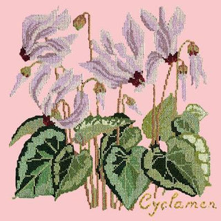 Cyclamen Needlepoint Kit Kits Elizabeth Bradley Design Pale Rose 
