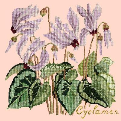Cyclamen Needlepoint Kit Kits Elizabeth Bradley Design Salmon Pink 
