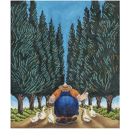 Cypress and Geese Painted Canvas Cooper Oaks Design  - 1