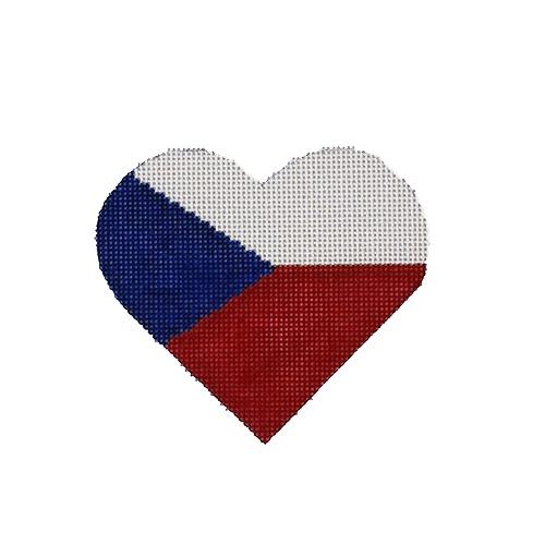 Czech Republic Flag Heart Painted Canvas Pepperberry Designs 