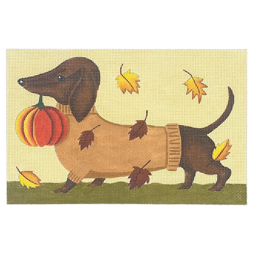 Dachshund Fall Painted Canvas PLD Designs 