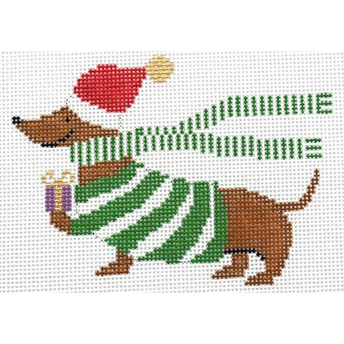 Dachshund Holiday Painted Canvas The Princess & Me 