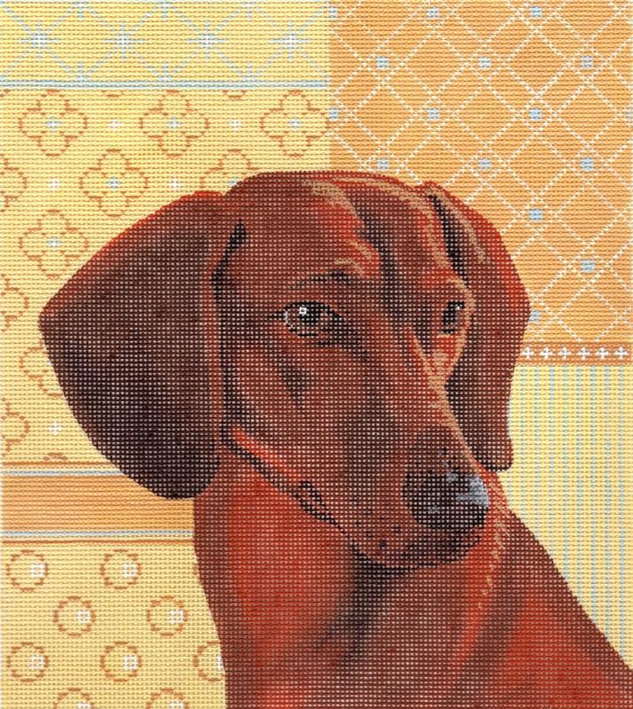 Dachshund Ornament Painted Canvas Labors of Love Needlepoint 