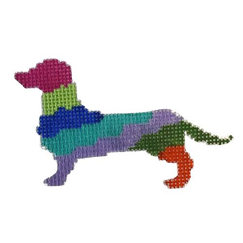 Dachshund Painted Canvas The Plum Stitchery  - 1