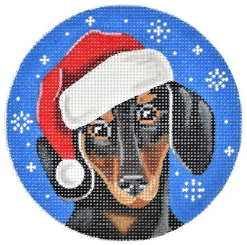 Dachshund Santa Painted Canvas Pepperberry Designs 