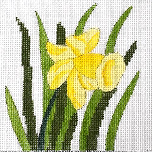Daffodil Coaster Painted Canvas J. Child Designs 
