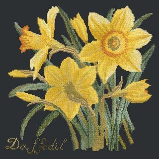 Daffodil Needlepoint Kit Kits Elizabeth Bradley Design Black 
