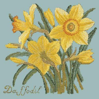 Daffodil Needlepoint Kit Kits Elizabeth Bradley Design Pale Blue 
