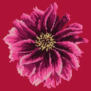 Dahlia 12" Needlepoint Kit Kits Elizabeth Bradley Design Bright Red 
