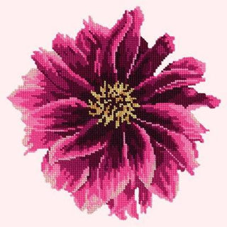 Dahlia 12" Needlepoint Kit Kits Elizabeth Bradley Design Cream 
