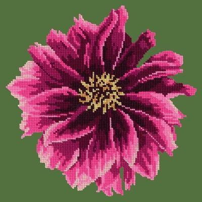 Dahlia 12" Needlepoint Kit Kits Elizabeth Bradley Design Dark Green 
