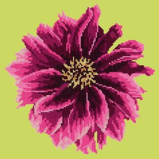Dahlia 12" Needlepoint Kit Kits Elizabeth Bradley Design Pale Lime 
