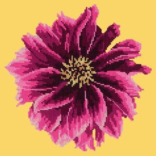 Dahlia 12" Needlepoint Kit Kits Elizabeth Bradley Design Sunflower Yellow 
