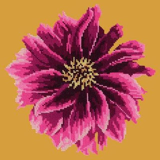 Dahlia 12" Needlepoint Kit Kits Elizabeth Bradley Design Yellow 
