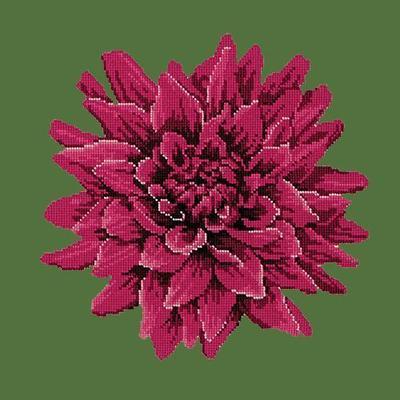 Dahlia Needlepoint Kit Kits Elizabeth Bradley Design Dark Green 
