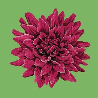 Dahlia Needlepoint Kit Kits Elizabeth Bradley Design Grass Green 
