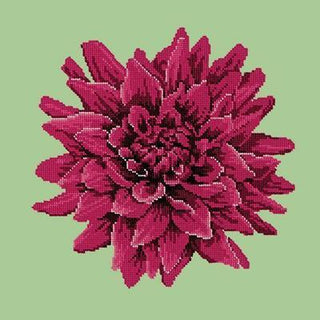 Dahlia Needlepoint Kit Kits Elizabeth Bradley Design Pale Green 
