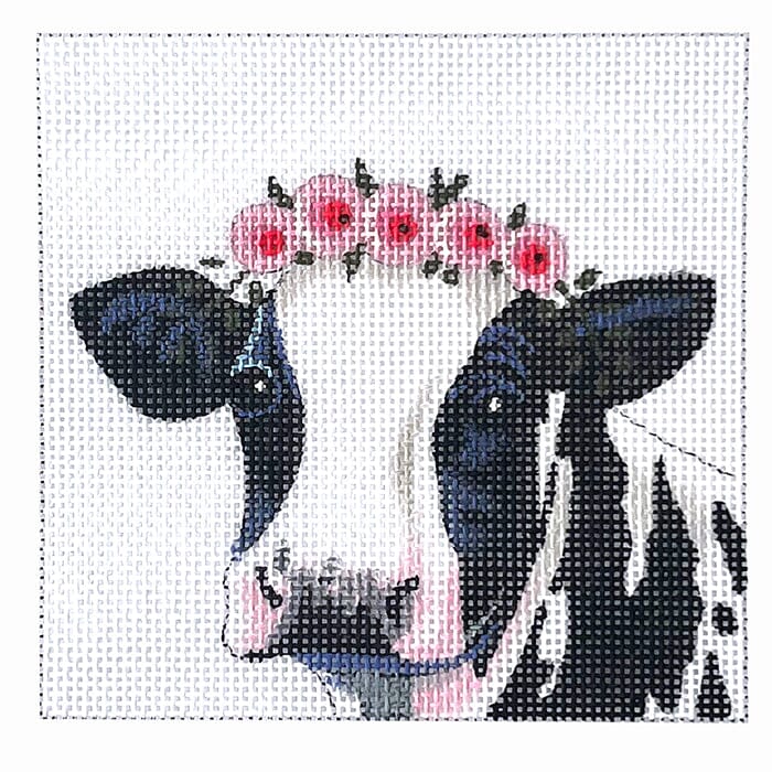 Dairy Cow with Floral Crown Painted Canvas Colors of Praise 