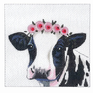 Dairy Cow with Floral Crown Painted Canvas Colors of Praise 
