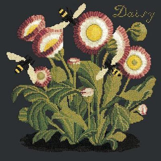 Daisy Needlepoint Kit Kits Elizabeth Bradley Design Black 
