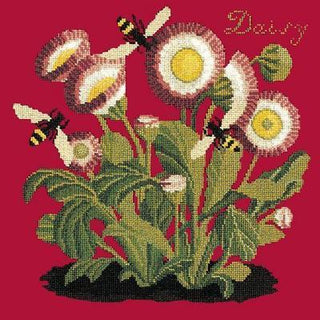 Daisy Needlepoint Kit Kits Elizabeth Bradley Design Bright Red 
