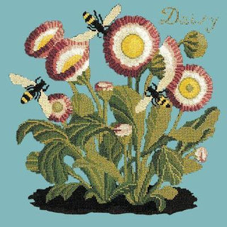 Daisy Needlepoint Kit Kits Elizabeth Bradley Design Duck Egg Blue 
