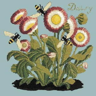 Daisy Needlepoint Kit Kits Elizabeth Bradley Design Pale Blue 
