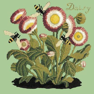 Daisy Needlepoint Kit Kits Elizabeth Bradley Design Pale Green 
