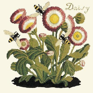Daisy Needlepoint Kit Kits Elizabeth Bradley Design Winter White 

