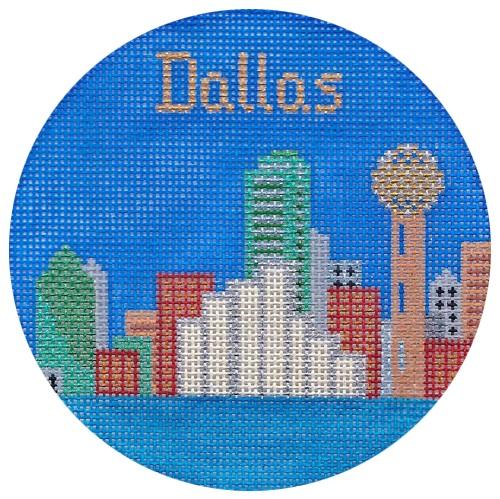 Dallas Ornament Painted Canvas Silver Needle  - 1