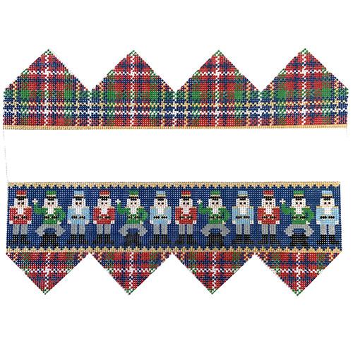 Dancing Nutcrackers 3D Present Ornament Painted Canvas Tina Griffin Designs  - 1