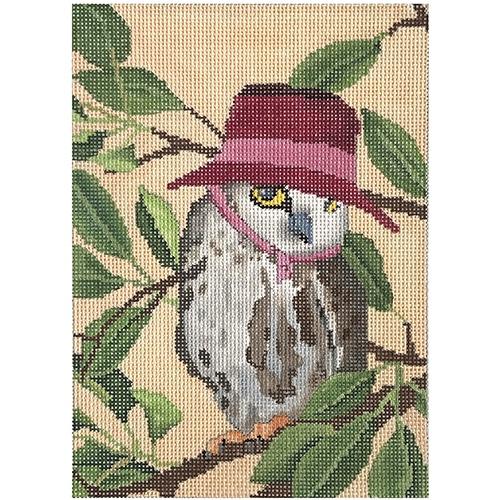 Dapper Owl with Hat Painted Canvas Scott Church Creative  - 1