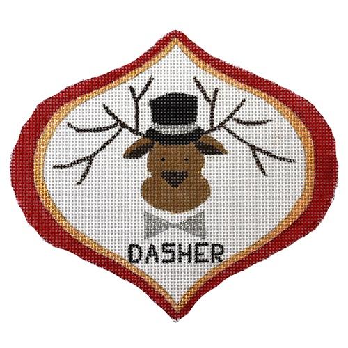 Dasher Ornament Painted Canvas Raymond Crawford Designs 