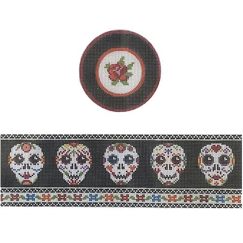 Day of the Dead Hinged Box with Hardware Painted Canvas Funda Scully 