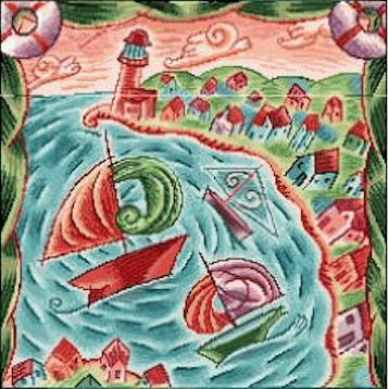 Day Sail Painted Canvas Birds of a Feather  - 1